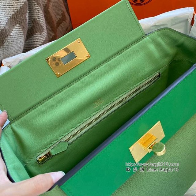 Hermes女包 愛馬仕kelly2424 牛油綠 金扣 Hermes休閒手提女包  tdh2142